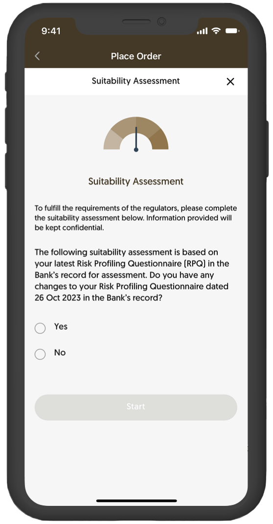 START AND COMPLETE YOUR SUITABILITY ASSESSMENT
