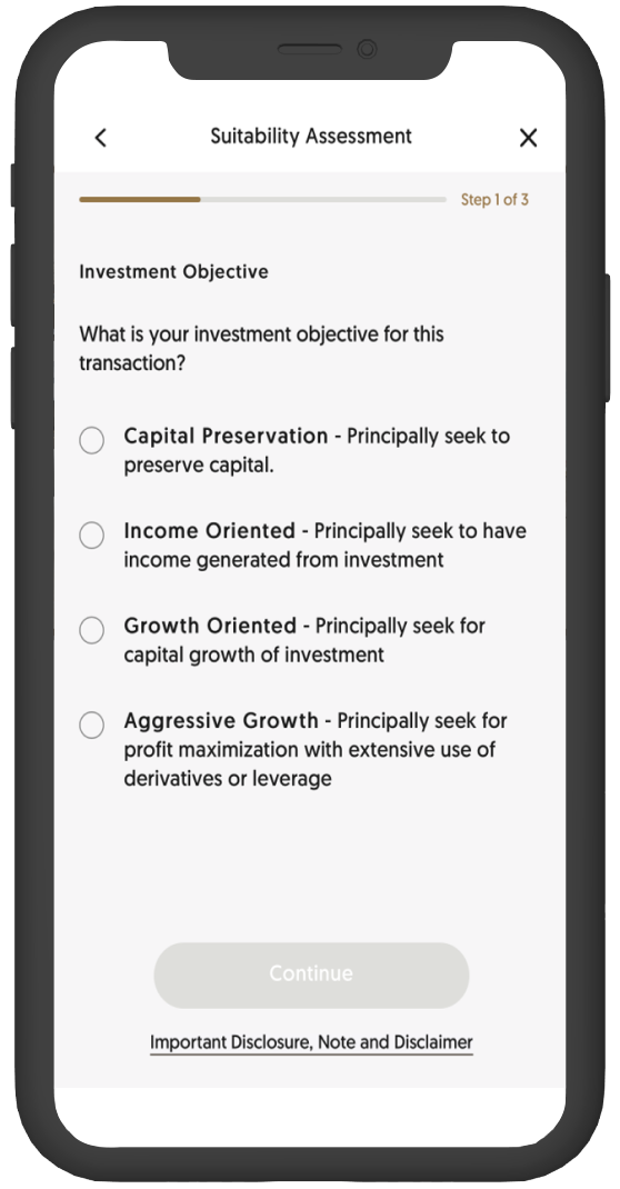 CHOOSE YOUR INVESTMENT OBJECTIVE